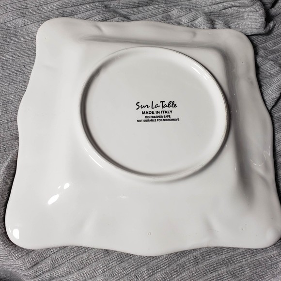 Sur La Table Square Shaped 9"x9" Fruit Peach Grape Floral 9x9 Plate AS IS - Picture 3 of 11